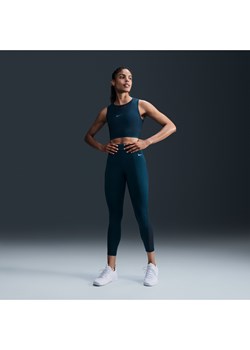 Damskie legginsy 7/8 ze średnim stanem i wstawkami z siateczki Nike Pro - Niebieski ze sklepu Nike poland w kategorii Spodnie damskie - zdjęcie 173840507