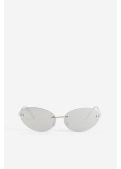 H & M - Owalne okulary przeciwsłoneczne - Srebrny ze sklepu H&M w kategorii Okulary przeciwsłoneczne damskie - zdjęcie 173840529