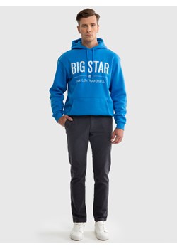Bluza męska z kapturem z logo BIG STAR niebieska Ashlyno 401 ze sklepu Big Star w kategorii Bluzy męskie - zdjęcie 173840715