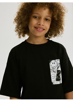 Reserved - T-shirt oversize SmileyWorld® - czarny ze sklepu Reserved w kategorii T-shirty chłopięce - zdjęcie 173840796