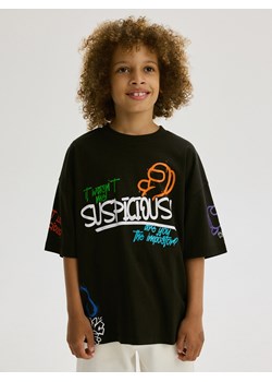 Reserved - Bawełniany t-shirt Among Us - czarny ze sklepu Reserved w kategorii T-shirty chłopięce - zdjęcie 173840896