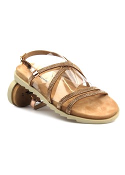 Skórzane sandały damskie - Tamaris 1-28121-20, brązowe ze sklepu ulubioneobuwie w kategorii Sandały damskie - zdjęcie 173841755