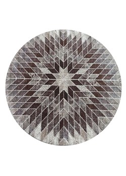 Beżowy okrągły wzorzysty dywan - Hrimo ze sklepu Edinos.pl w kategorii Dywany - zdjęcie 173843545