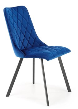 Niebieskie welurowe krzesło pikowane - Zoxe ze sklepu Edinos.pl w kategorii Krzesła - zdjęcie 173843629
