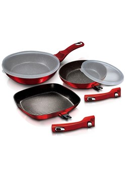 3 sztuki patelni aluminiowych z odpinanymi rączkami L4-P02 ze sklepu Edinos.pl w kategorii Naczynia - zdjęcie 173843745