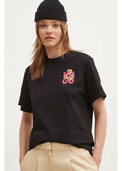 HUGO t-shirt bawełniany damski kolor czarny 50520307 ze sklepu ANSWEAR.com w kategorii Bluzki damskie - zdjęcie 173844539