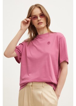 Hugo Blue t-shirt bawełniany damski kolor różowy 50518139 ze sklepu ANSWEAR.com w kategorii Bluzki damskie - zdjęcie 173844616