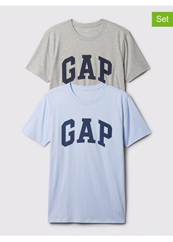 GAP Koszulki (2 szt.) w kolorze błękitno-jasnoszarym ze sklepu Limango Polska w kategorii T-shirty męskie - zdjęcie 173844895