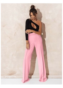 Eleganckie spodnie z szerokimi nogawkami ASALA- pudrowy róż ze sklepu magmac.pl w kategorii Spodnie damskie - zdjęcie 173845576
