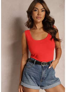 Czerwony Bawełniany Casualowy Top Vimalenia ze sklepu Renee odzież w kategorii Bluzki damskie - zdjęcie 173847639