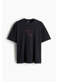 H & M - T-shirt z nadrukiem Loose Fit - Czarny ze sklepu H&M w kategorii Bluzki damskie - zdjęcie 173847785