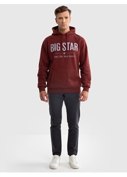 Bluza męska z kapturem z logo BIG STAR bordowa Ashlyno 604 ze sklepu Big Star w kategorii Bluzy męskie - zdjęcie 173848127