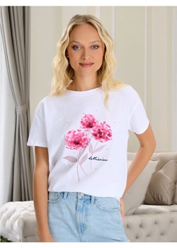 Sinsay - Koszulka z nadrukiem - biały ze sklepu Sinsay w kategorii Bluzki damskie - zdjęcie 173849409