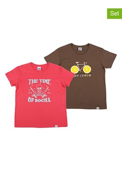The Time of Bocha Koszulki (2 szt.) w kolorze koralowym i khaki ze sklepu Limango Polska w kategorii T-shirty męskie - zdjęcie 173849938