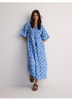 Reserved - Bawełniana sukienka oversize - niebieski ze sklepu Reserved w kategorii Sukienki - zdjęcie 173850386