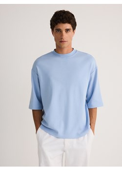 Reserved - Gładki T-shirt oversize - jasnoniebieski ze sklepu Reserved w kategorii T-shirty męskie - zdjęcie 173850627