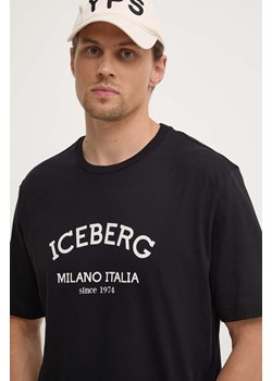 Iceberg t-shirt bawełniany kolor czarny z nadrukiem ze sklepu ANSWEAR.com w kategorii T-shirty męskie - zdjęcie 173851605