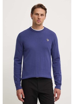PS Paul Smith sweter bawełniany kolor niebieski lekki M2R.200YZ.L21858 ze sklepu ANSWEAR.com w kategorii Swetry męskie - zdjęcie 173851986
