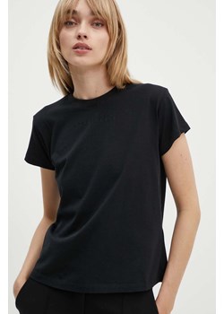 MM6 Maison Margiela t-shirt bawełniany damski kolor czarny S52GC0247 ze sklepu ANSWEAR.com w kategorii Bluzki damskie - zdjęcie 173852086