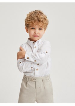 Reserved - Koszula z lnem - biały ze sklepu Reserved w kategorii Koszule chłopięce - zdjęcie 173855166
