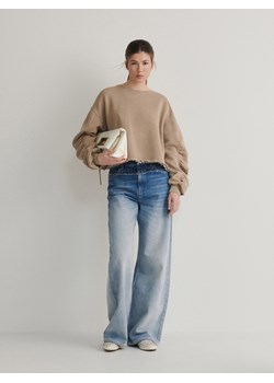 Reserved - Bluza oversize - beżowy ze sklepu Reserved w kategorii Bluzy damskie - zdjęcie 173855186