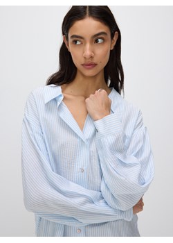 Reserved - Oversizowa koszula z wiskozą - jasnoniebieski ze sklepu Reserved w kategorii Koszule damskie - zdjęcie 173855485