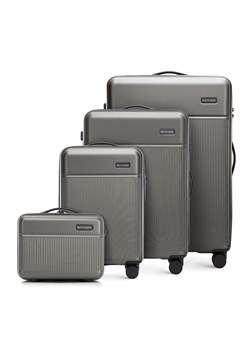 Komplet walizek z ABS-u z pionowymi paskami szary ze sklepu WITTCHEN w kategorii Walizki - zdjęcie 173855865