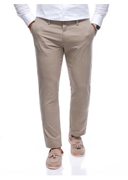Spodnie męskie chino 1478P - beżowe ze sklepu Edoti w kategorii Spodnie męskie - zdjęcie 173856499