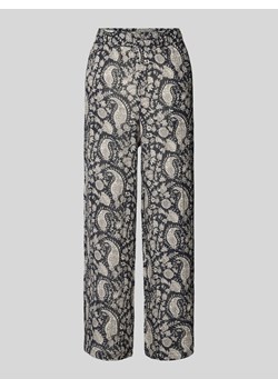 Spodnie materiałowe z szeroką nogawką i elastycznym pasem ze sklepu Peek&Cloppenburg  w kategorii Spodnie damskie - zdjęcie 173856988