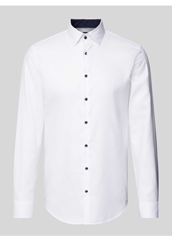 Koszula biznesowa o kroju slim fit z tkaniny two-ply z kołnierzykiem typu kent ze sklepu Peek&Cloppenburg  w kategorii Koszule męskie - zdjęcie 173857007