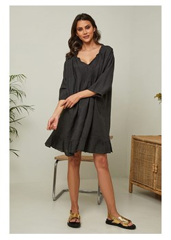 Joséfine Lniana sukienka &quot;Jasmine&quot; w kolorze czarnym ze sklepu Limango Polska w kategorii Sukienki - zdjęcie 173857455