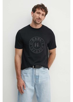 Karl Lagerfeld t-shirt męski kolor czarny z aplikacją 543221.755080 ze sklepu ANSWEAR.com w kategorii T-shirty męskie - zdjęcie 173860126