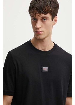 HUGO t-shirt bawełniany męski kolor czarny gładki 50528171 ze sklepu ANSWEAR.com w kategorii T-shirty męskie - zdjęcie 173860156