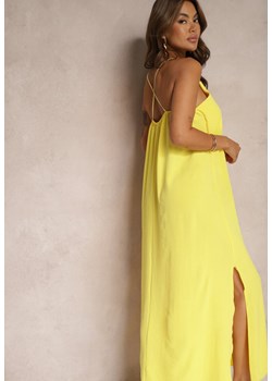 Żółta Sukienka na Ramiączkach o Taliowanym Kroju Rivatta ze sklepu Renee odzież w kategorii Sukienki - zdjęcie 173860339