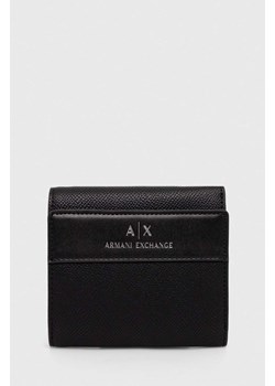 Armani Exchange portfel damski kolor czarny 948530 4R755 ze sklepu ANSWEAR.com w kategorii Portfele damskie - zdjęcie 173861509