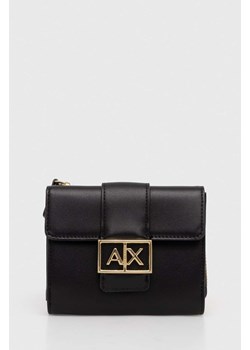 Armani Exchange portfel damski kolor czarny 948570 4F786 ze sklepu ANSWEAR.com w kategorii Portfele damskie - zdjęcie 173861786