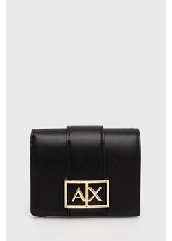 Armani Exchange portfel damski kolor czarny 948600 4F786 ze sklepu ANSWEAR.com w kategorii Portfele damskie - zdjęcie 173861796