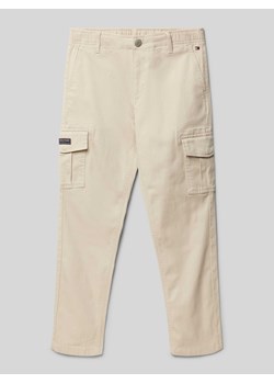 Spodnie cargo z prostą nogawką i naszywką z logo model ‘UTILITY’ ze sklepu Peek&Cloppenburg  w kategorii Spodnie chłopięce - zdjęcie 173863037