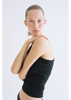 H & M - Prążkowany top na jedno ramię - Czarny ze sklepu H&M w kategorii Bluzki damskie - zdjęcie 173864405