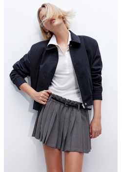 H & M - Plisowana spódniczka mini - Szary ze sklepu H&M w kategorii Spódnice - zdjęcie 173864426