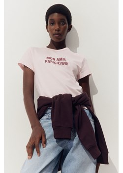 H & M - Dopasowany T-shirt - Różowy ze sklepu H&M w kategorii Bluzki damskie - zdjęcie 173864516