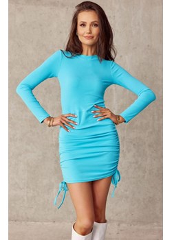 Dzianinowa sukienka z regulowaną długością niebieska Sylvie, Kolor niebieski, Rozmiar 36, Roco Fashion ze sklepu Primodo w kategorii Sukienki - zdjęcie 173865476