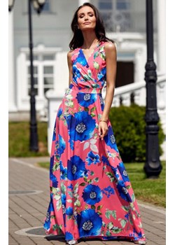 Sukienka maxi na grubych ramiączkach L93 Verena, Kolor różowo-niebieski, Rozmiar 36, Roco Fashion ze sklepu Primodo w kategorii Sukienki - zdjęcie 173865489