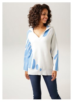 Aniston Sweter w kolorze biało-błękitnym ze sklepu Limango Polska w kategorii Swetry damskie - zdjęcie 173866396