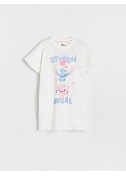 Reserved - Koszula nocna Lilo i Stich - biały ze sklepu Reserved w kategorii Piżamy dziecięce - zdjęcie 173869916