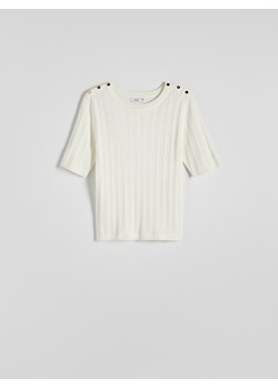 Reserved - Sweter z wiskozą - złamana biel ze sklepu Reserved w kategorii Swetry damskie - zdjęcie 173869975