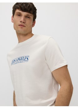 Reserved - T-shirt regular z nadrukiem - złamana biel ze sklepu Reserved w kategorii T-shirty męskie - zdjęcie 173870187