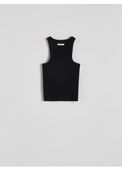 Reserved - Bawełniany top - czarny ze sklepu Reserved w kategorii Bluzki damskie - zdjęcie 173870218