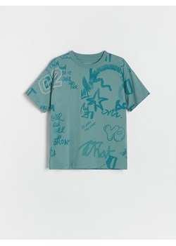 Reserved - T-shirt oversize z nadrukiem - zielony ze sklepu Reserved w kategorii T-shirty chłopięce - zdjęcie 173870328