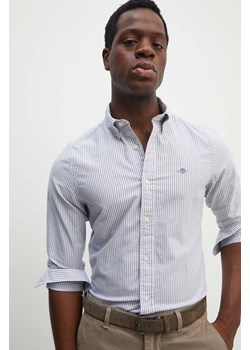 Gant koszula bawełniana męska kolor niebieski regular z kołnierzykiem button-down ze sklepu ANSWEAR.com w kategorii Koszule męskie - zdjęcie 173871629